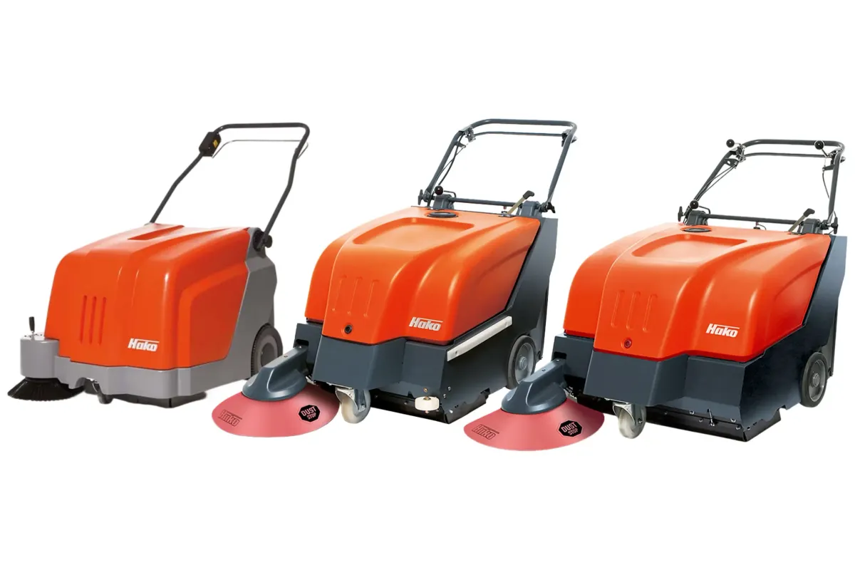 Aufreihung Hako Sweepmaster B500, 650 und 800 Walk Behind Kehrsaugmaschinen