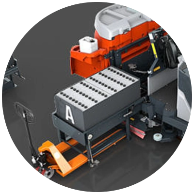 Hako Scrubmaster B400 RH, Batteriewechselsystem
