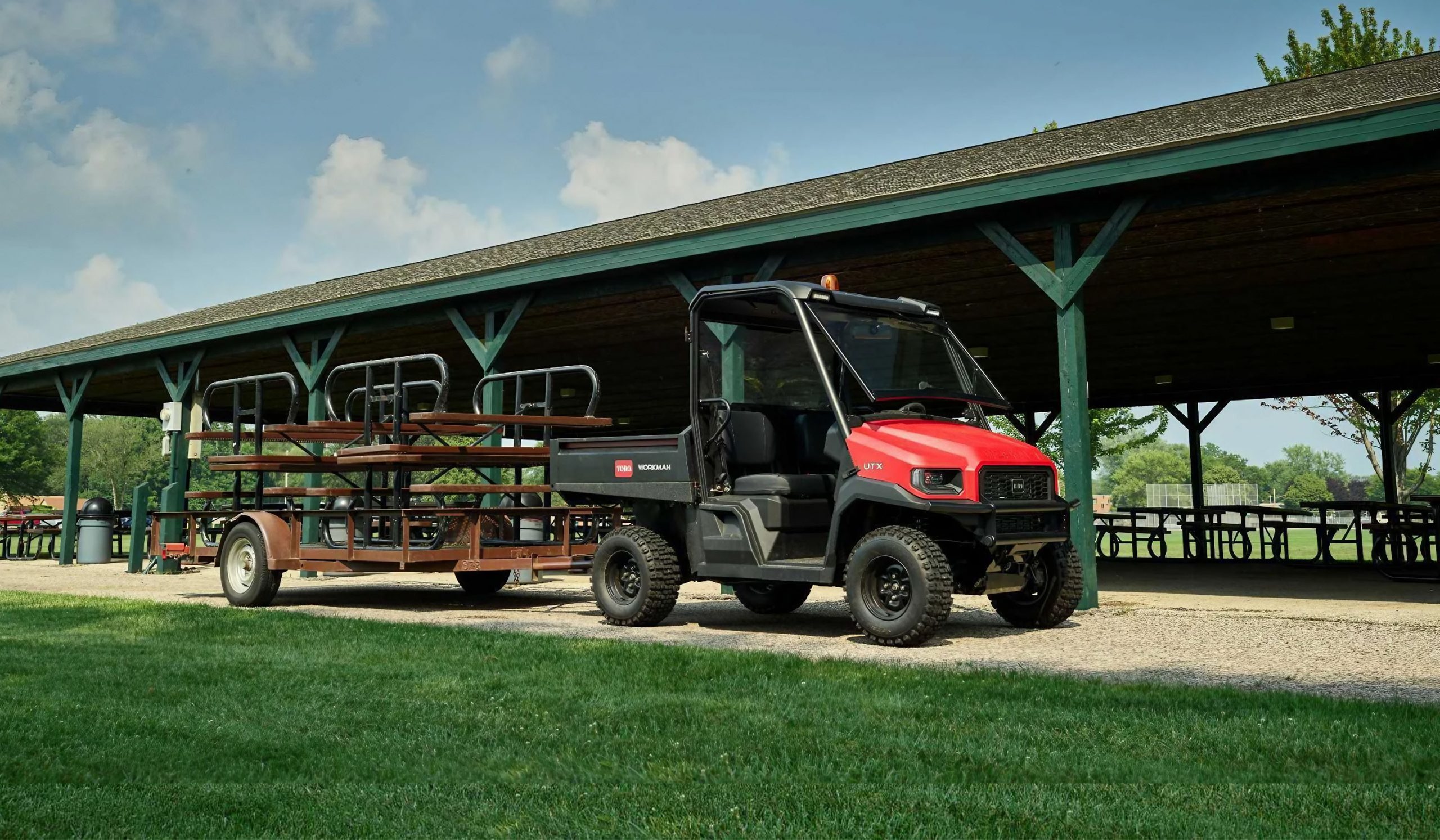 toro workman zieht anhänger