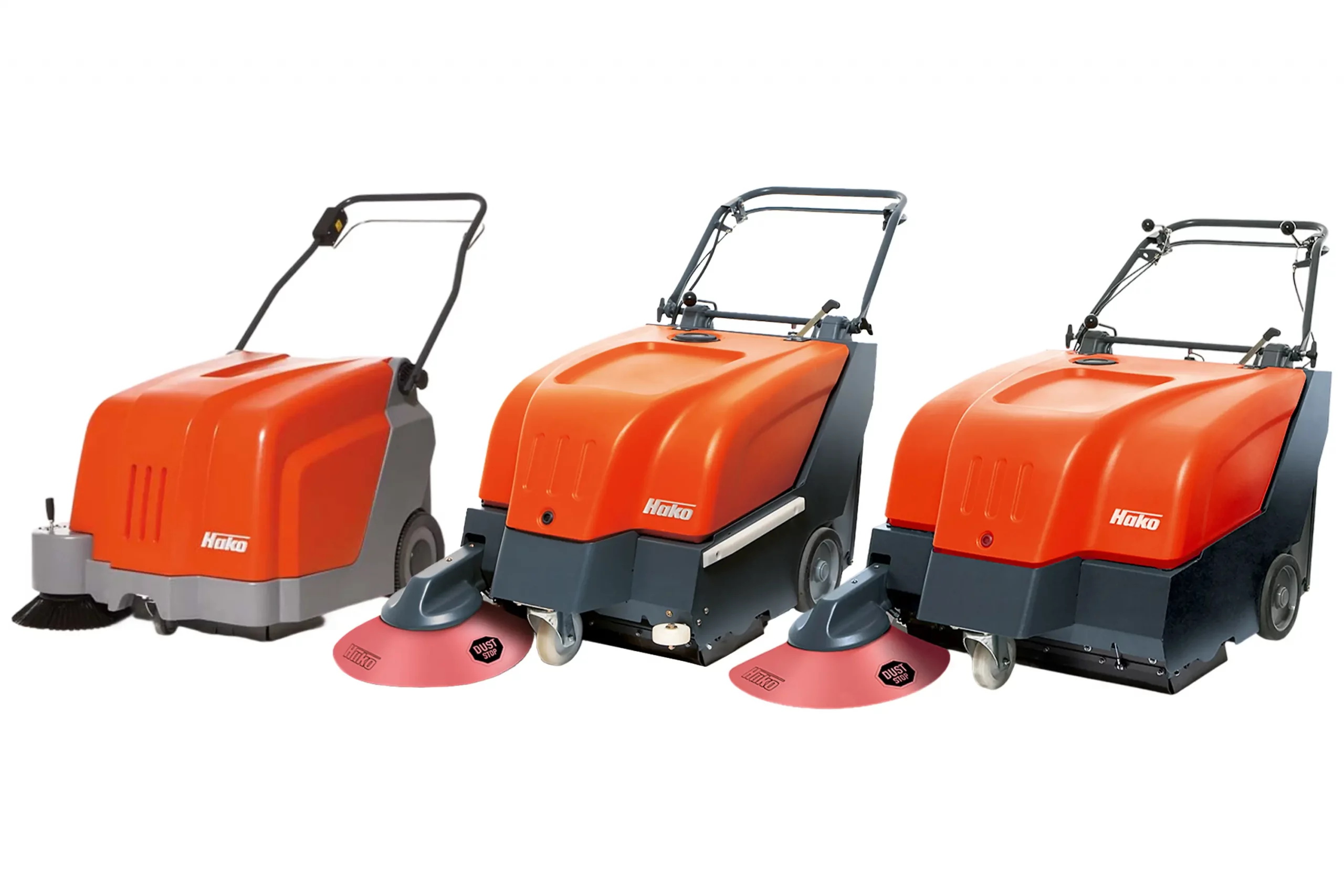 Aufreihung Hako Sweepmaster B500, 650 und 800 Walk Behind Kehrsaugmaschinen