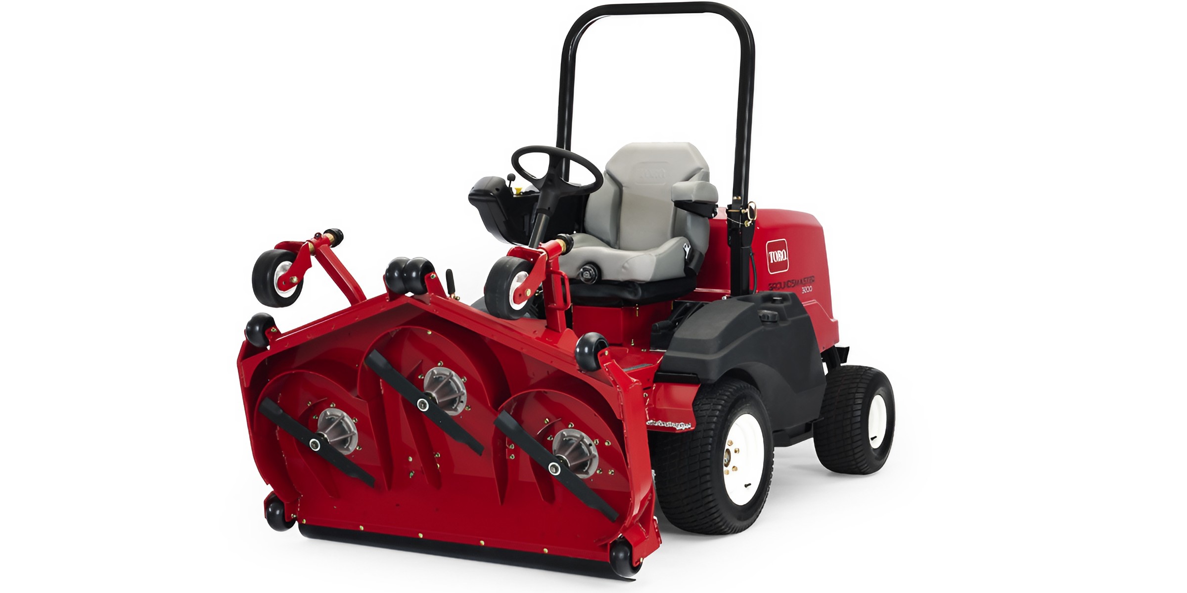 toro groundsmaster 3200 mit hochgeklapptem mähwerk