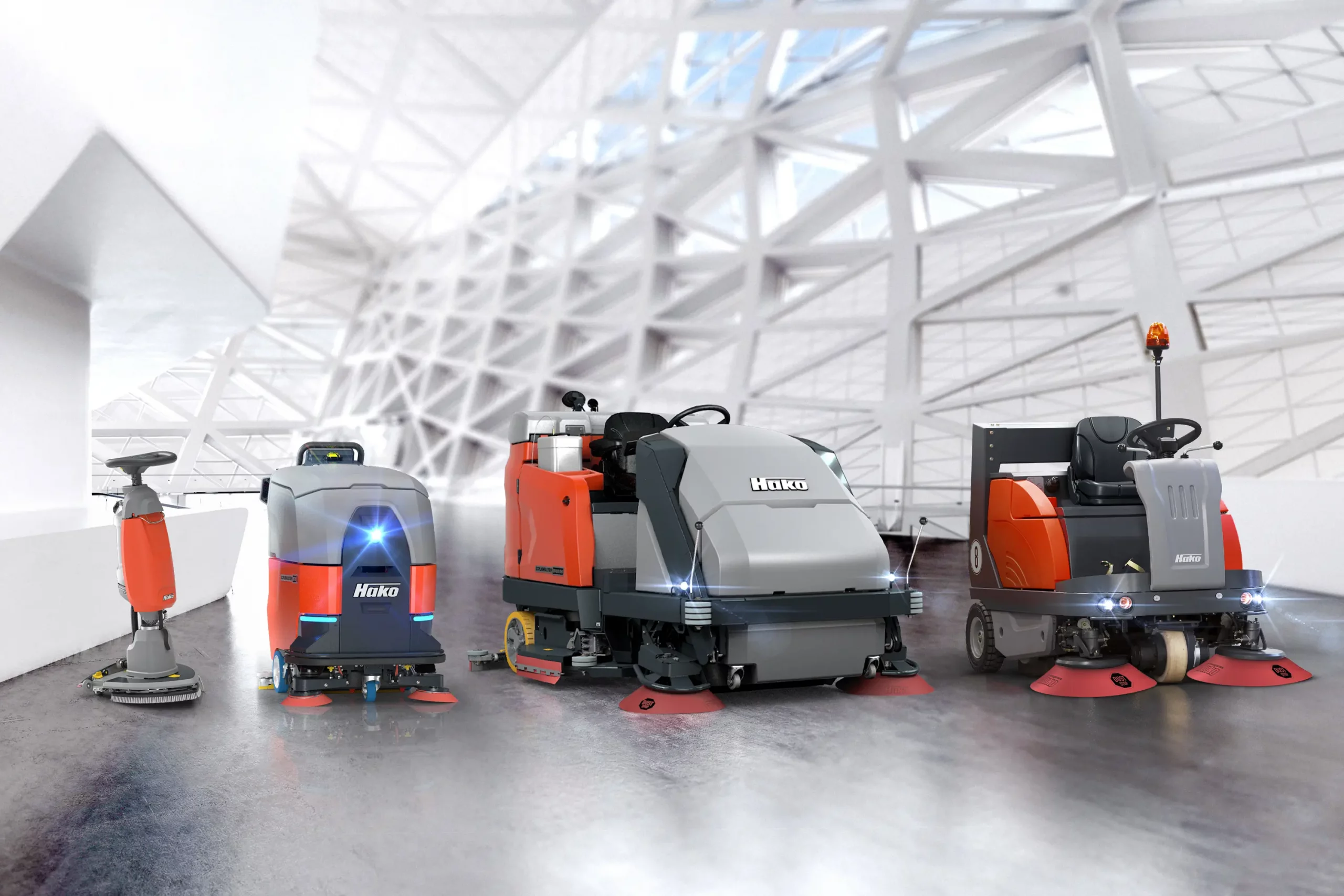 Aufreihung der Reinigungsmaschinen