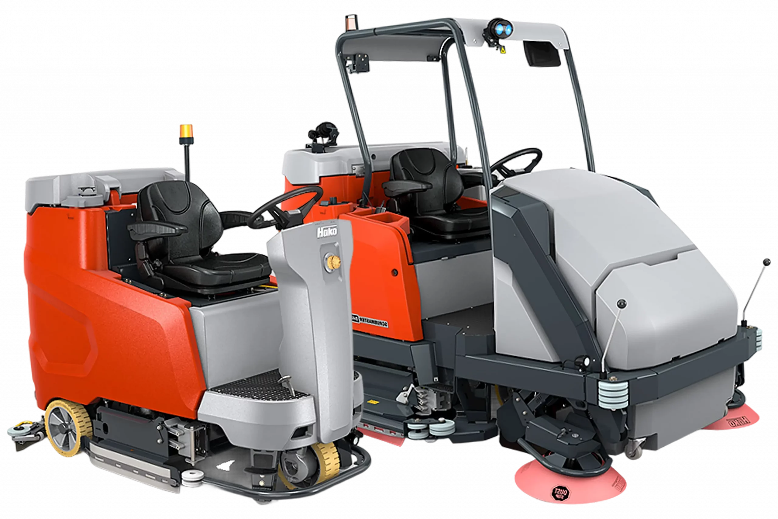 Aufreihung Hako Scrubmaster B175 R und B400 RH Ride on Scheuersaugmaschinen